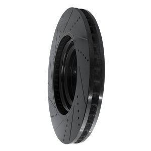 Lexus LS460 Brake Rotor (1) - Front Left - R1 Concepts - Drilled & Slotted - Black - `10-`17